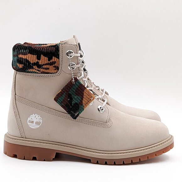 Timberland Women 6-inch Premium Boots Waterproof Light Taupe Nubuck size 7 - Picture 2 of 9